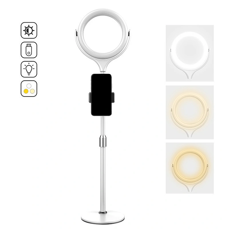 8 inch Photography Studio Makeup LED Beauty Selfie Live Light 3 Color Tones Adjustable Ring Light For Phones with Stand