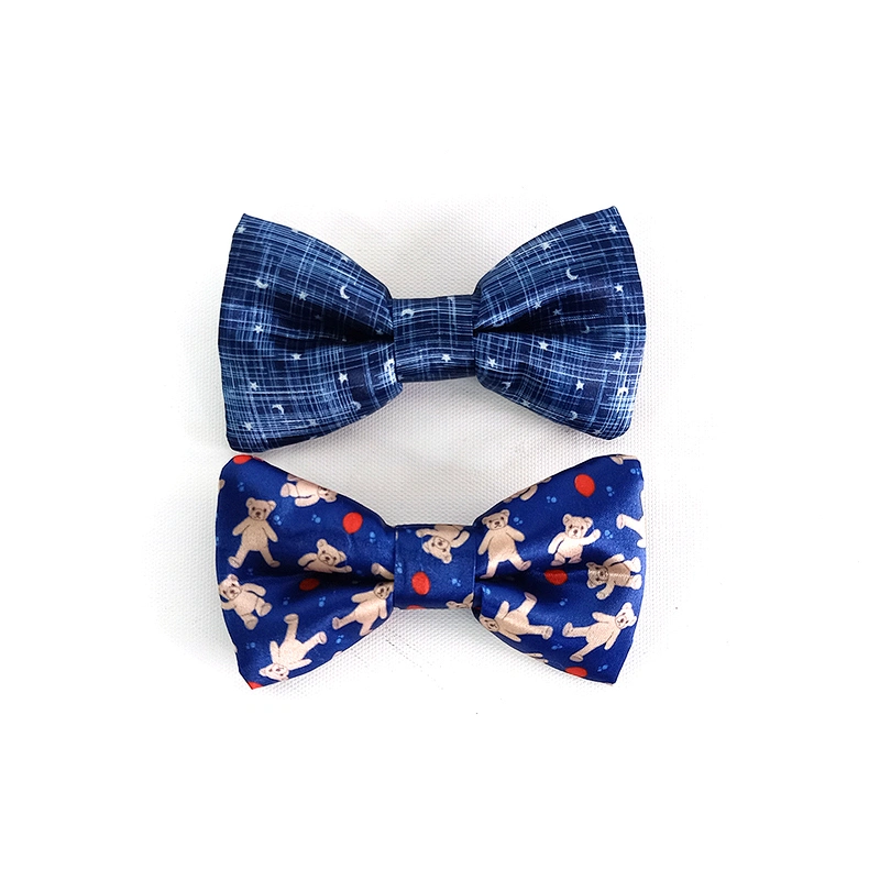 Custom OEM Sublimation printing Classical Handmade Pet Dog Bowtie for small medium dogs pattern Dog Bowtie