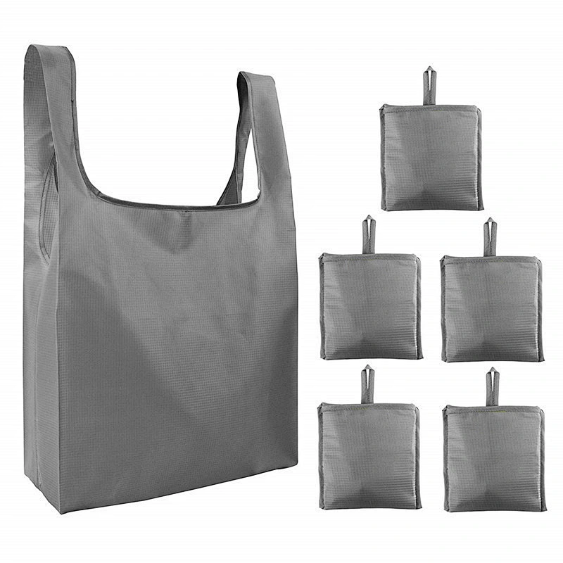 Promotional gift oxford fabric waterproof environmental storage portable folding bag vest shopping bag