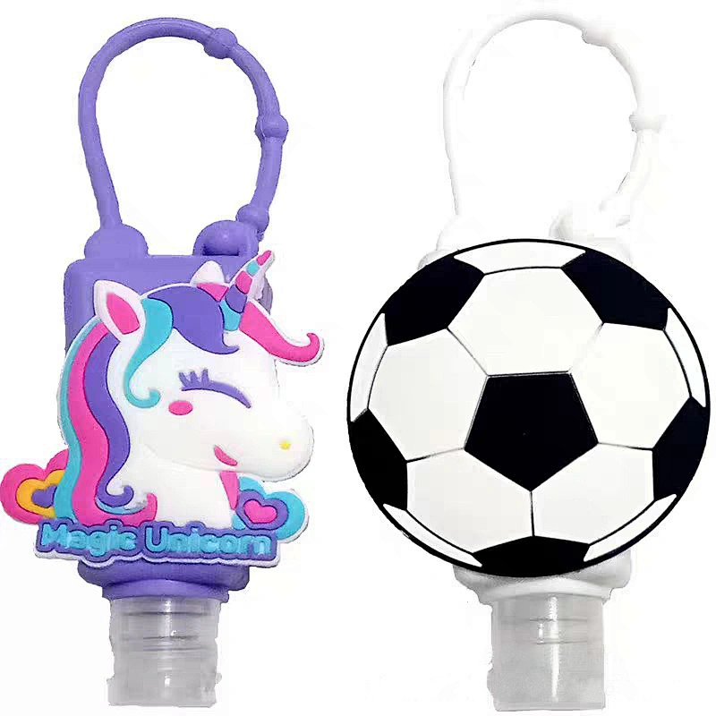 Custom hand sanitizer holder keychain children's cartoon  hand sanitizer dispenser silicone case reusable silicone case