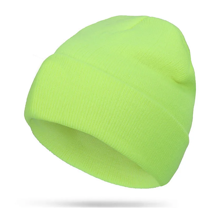 100% Acrylic knitting beanie embroidery winter hat custom logo OEM brand promotional items