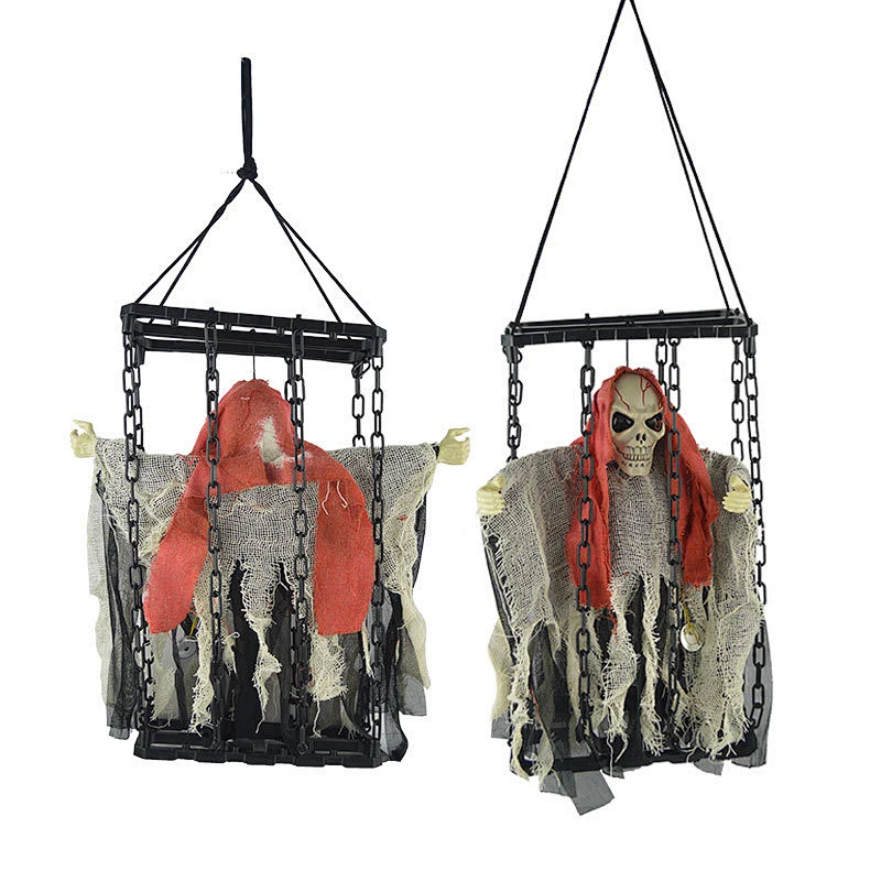 Halloween supplies sound shake cage ghost haunted outdoor house bar decoration props scary horror toys