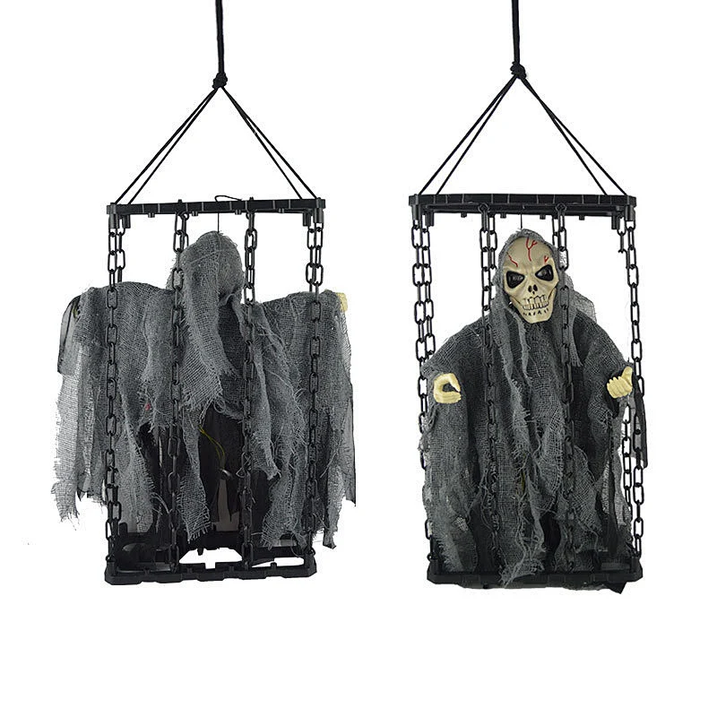 Halloween supplies sound shake cage ghost haunted outdoor house bar decoration props scary horror toys