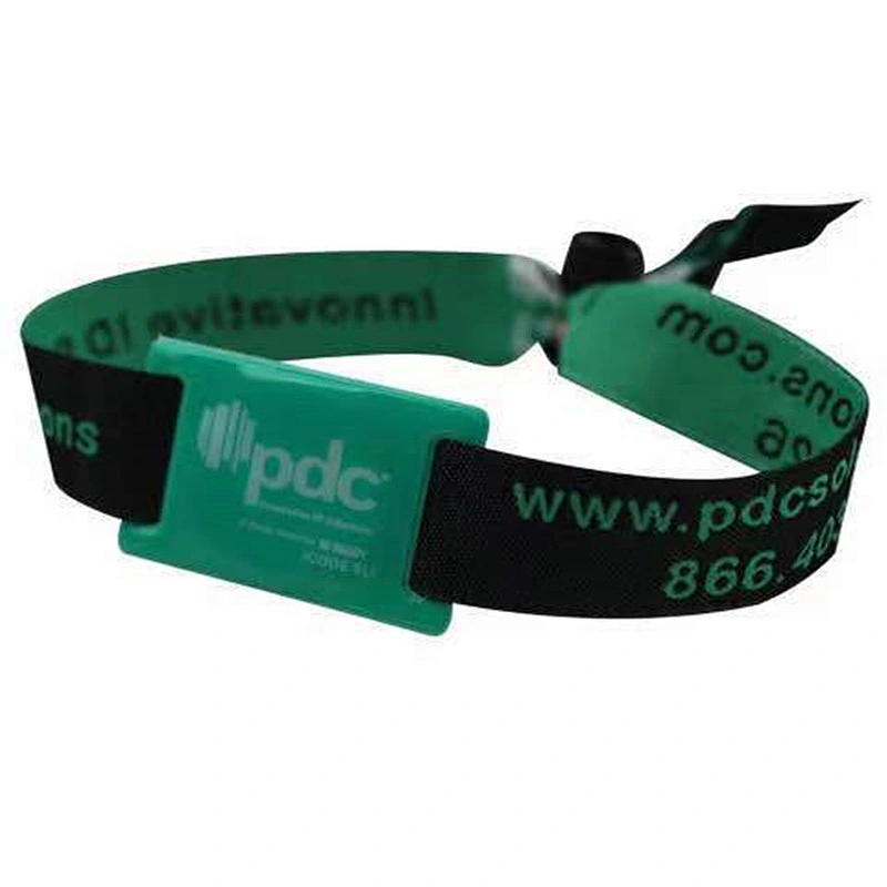 custom logo Durable NFC disposable Smart  RFID fabric woven  promotion wristbands for festival party cinema wristbands