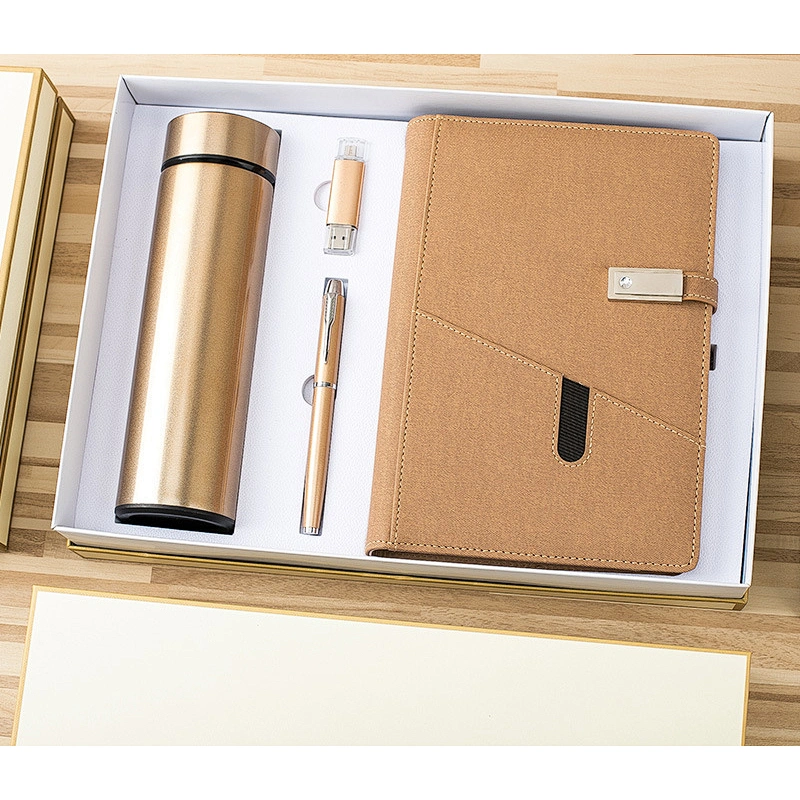 Promotion GIft  Diary protective A6 Loose Leaf Refillable Draiy PU Leather Notebook  Power bank and USB