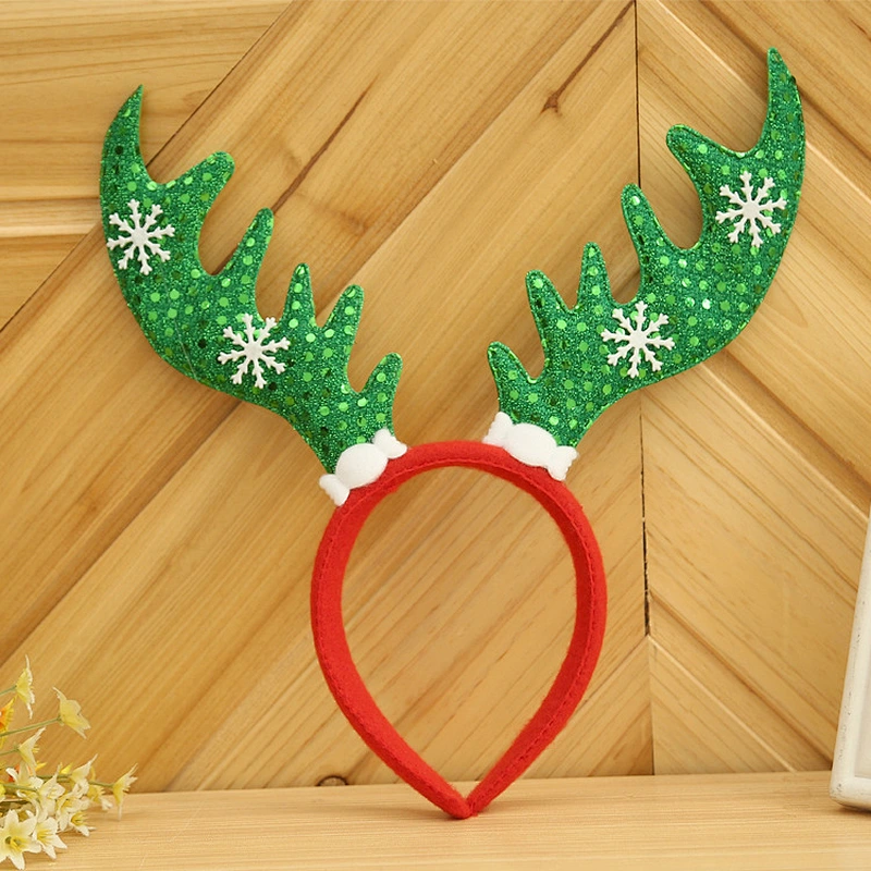 New design christmas party decoration cute antler christmas headband high quality christmas  decoration headband