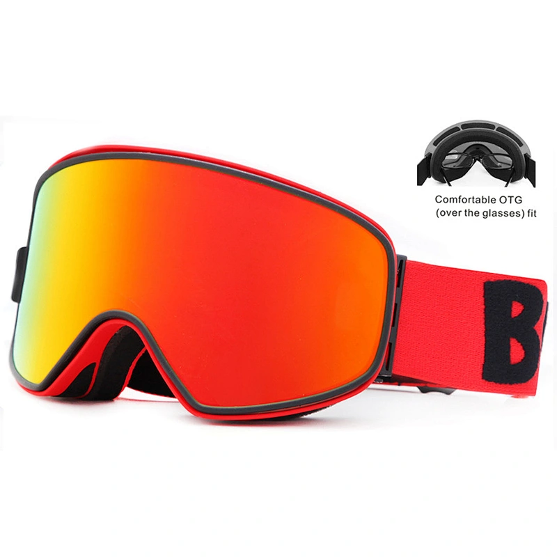 Outdoor Double-Layer Spherical Lenses Custom Logo UV Protection Anti Fog Snow Goggles Magnetic Ski Goggles