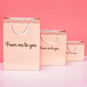 Elegant personalized  custom logo gift bags shopping gift bag promotion Ribbon Handles Gift Bags