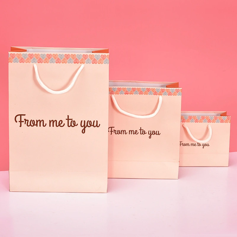 Elegant personalized  custom logo gift bags shopping gift bag promotion Ribbon Handles Gift Bags