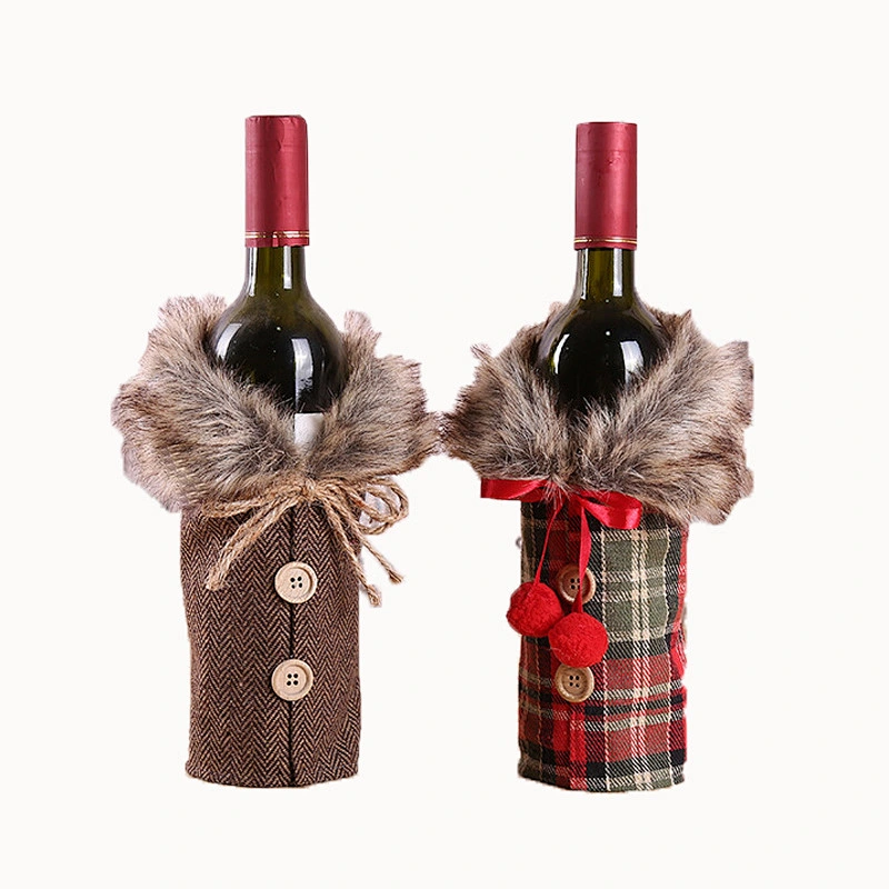 Hot sell High-end custom Holiday promotion gifts  Xmas Festival Party Table Decor Gift Merry Christmas Wine Bottle Bag Cover