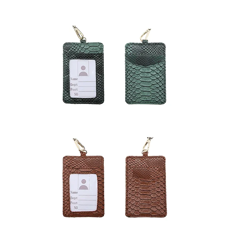Custom logo High quality Leather PU Lanyard  working Card Badge Holder Promotional activities  working Card Holder