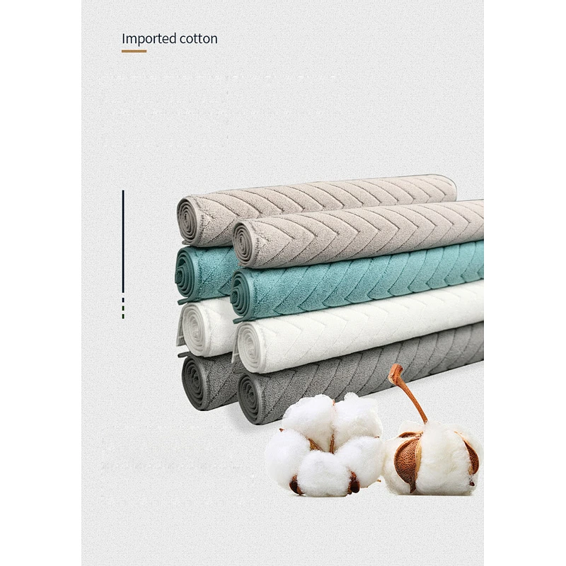 Custom High Quality Bath Mat Thick Absorbent 100% China Cotton  Non-Slip Five Star Hotel Bath Mat