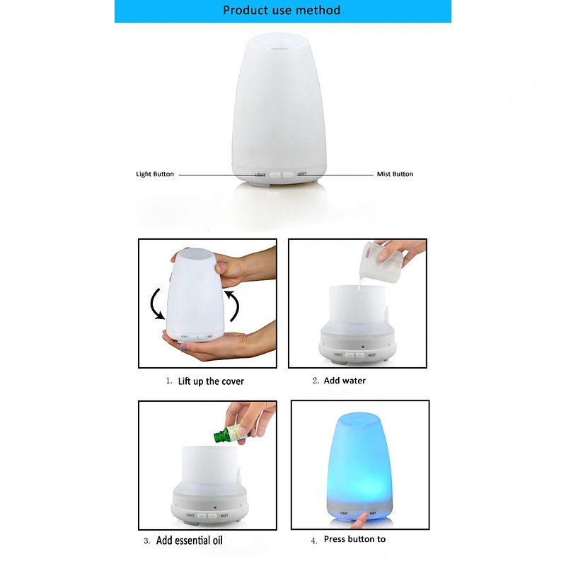 Hot Sale Mini Ultrasonic Air Humidifier 120ML 7 Color LED   Aromatherapy  Essential Oil Diffuser Waterless Auto-off