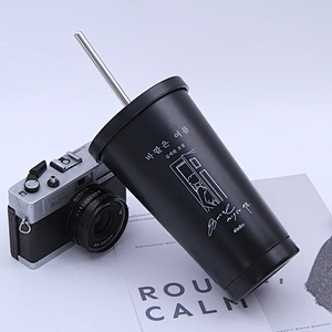 Best Sell High Quality Custom Coffee Cups Travel Beer Mug Double Wall Stainless Steel Tumbler with Straw