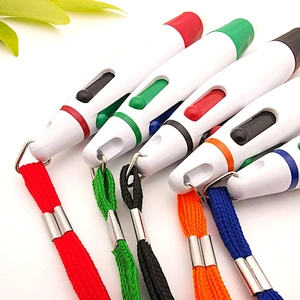 Multi - color ballpoint pen to prevent the loss  four - color ballpoint pen with hanging rope advertising ballpoint pen