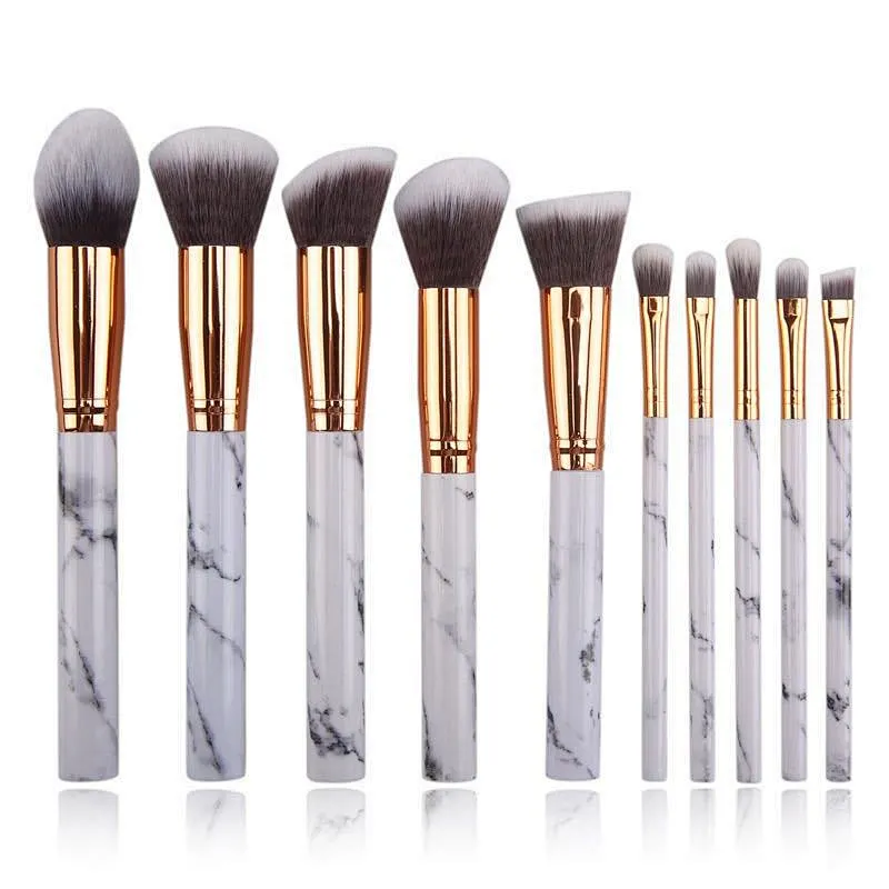 Hot selling New Marble12pcs Color Stone handle acrylic nail brush nail air Makeup brush