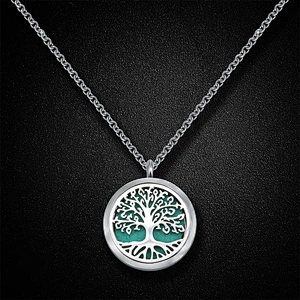 Tree of life essential oil pendant necklace aromatherapy diffuser necklace locket pendant  engraved words