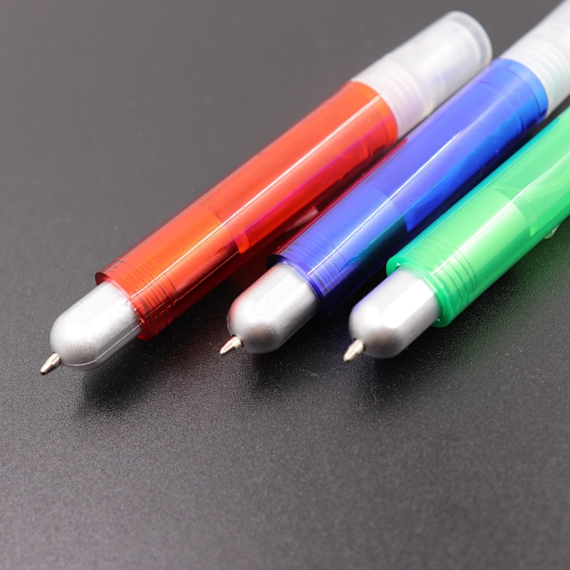 New capacitive alcohol  hand sanitize custom  advertising gift plastic disinfection spray ballpoint pen