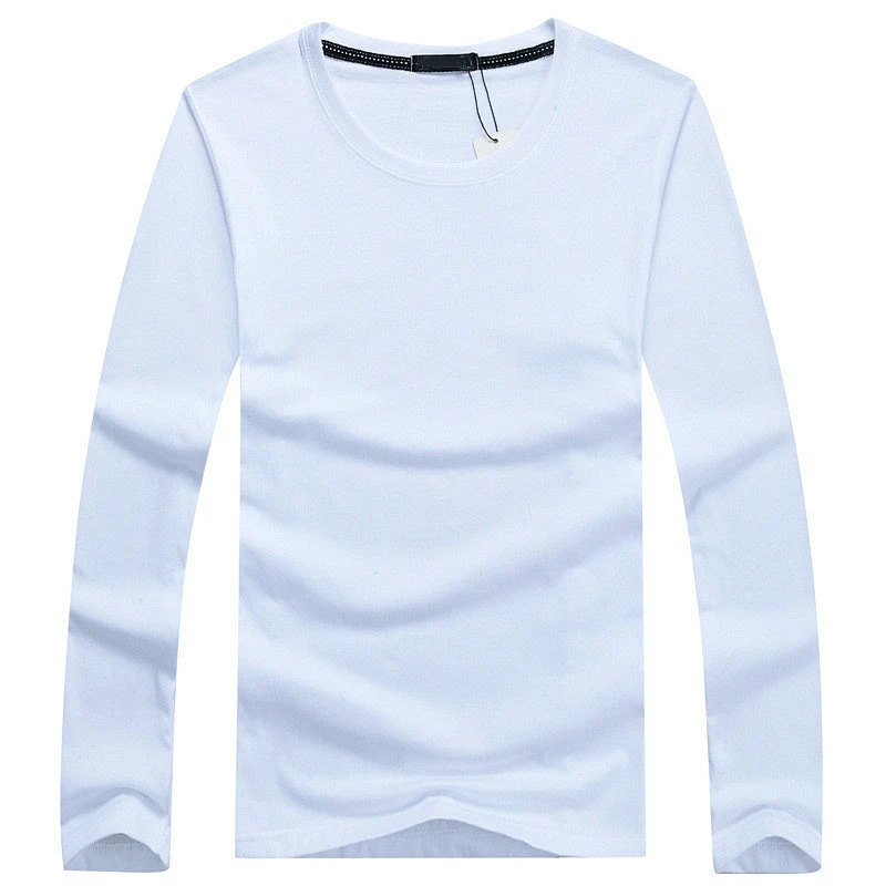 Men's cotton round collar loose-fitting oversize shirt for cultural advertising wholesale custom logo long sleeve t shirts