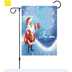 Hot sell high quality Double Sided printing Polyester seasonal Merry Christmas garden flags