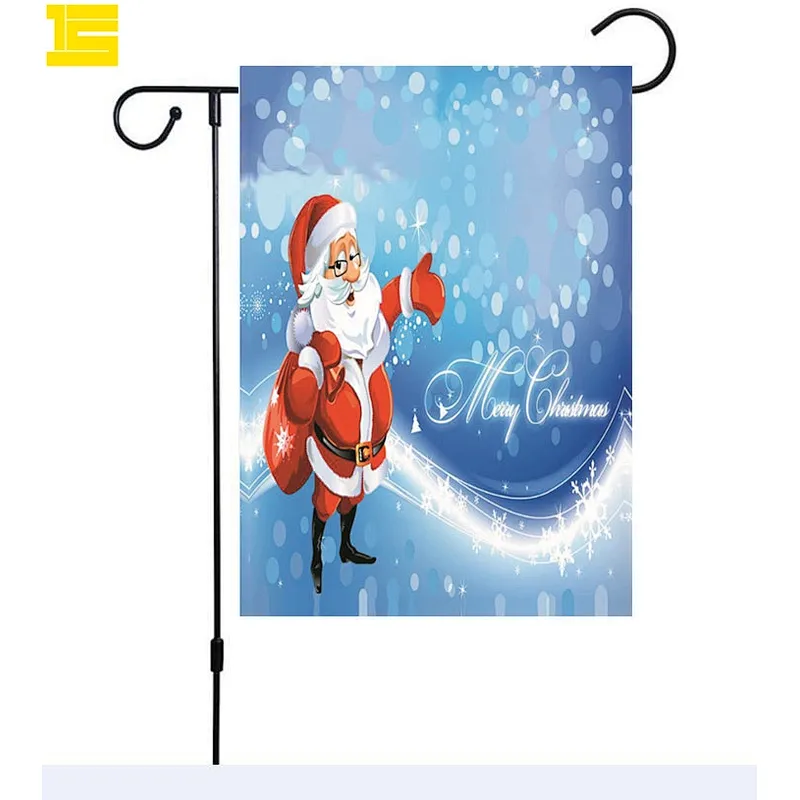 Hot sell high quality Double Sided printing Polyester seasonal Merry Christmas garden flags