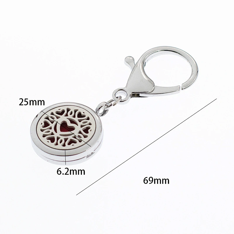 Hot selling Fashion Metal zinc Alloy Stainless steel Life tree Diffuser Keychains Nickle Free