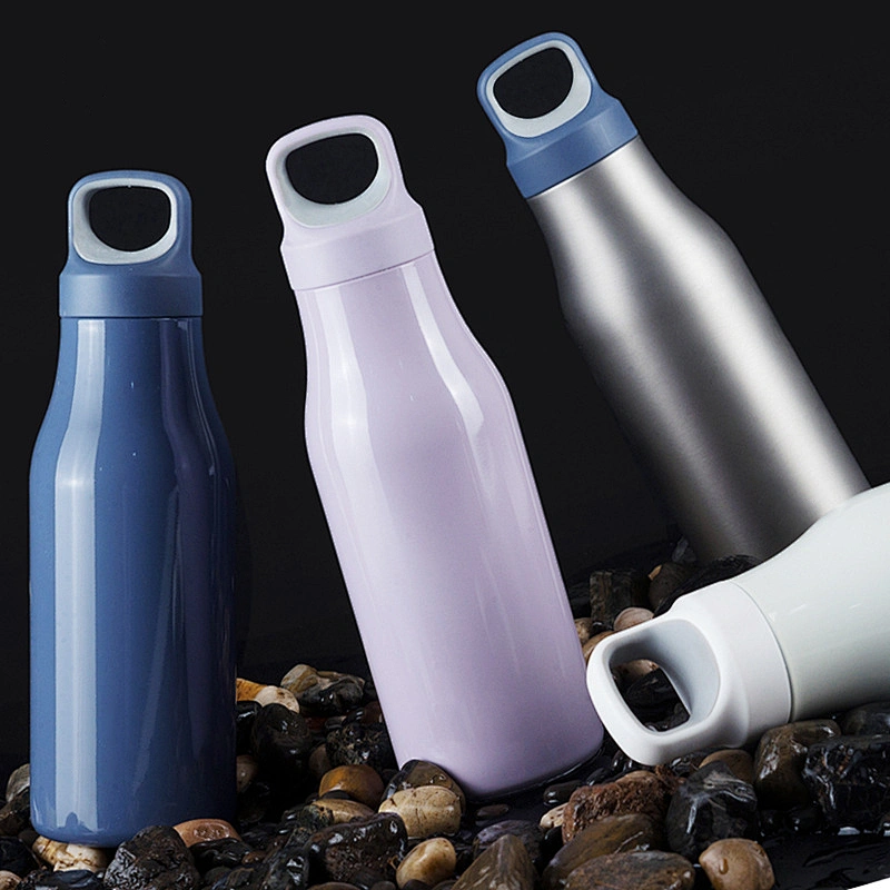 Sports thermal cup men and women simple portable outdoor fitness bottle with crew lid double wall 304 stainless steel