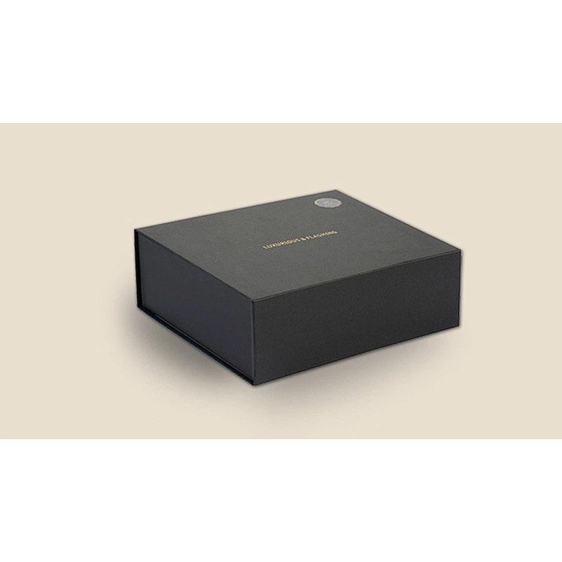 Custom High quality logo gift premium black gift box  fold cardboard  magnetic closure gift box