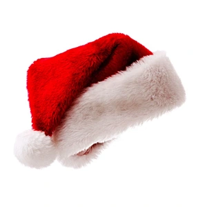 Wholesale custom high quality Christmas party supplies Santa New Year decoration Fabric Classic red hats
