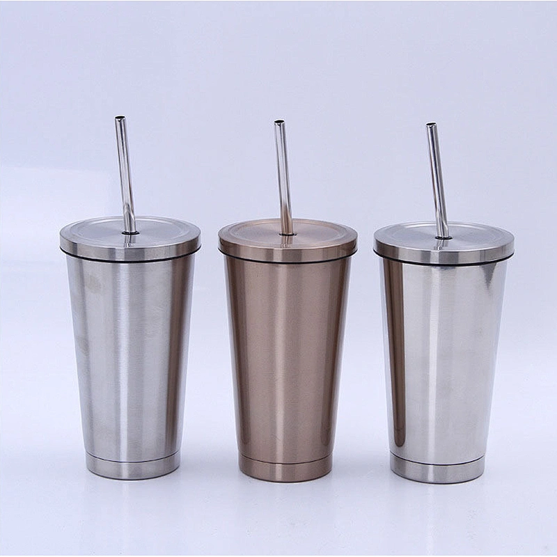 Best Sell High Quality Custom Coffee Cups Travel Beer Mug Double Wall Stainless Steel Tumbler with Straw
