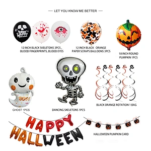 Celebrating decorations for party balloon Halloween holiday flag-pulling kit Ghosts and pumpkins decorations