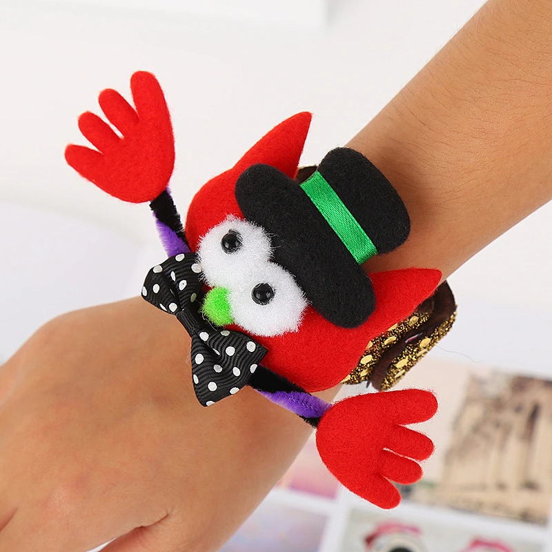 Wholesale custom Halloween Decoration Pumpkin Bat Ghost Patting Circle Bracelet Luminous Paillette Wristband