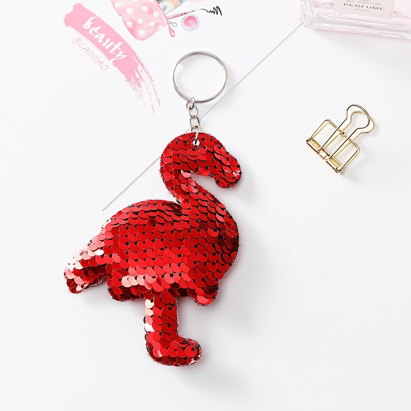 Hot sale Fashion Cute custom promotion gift glitter heart shaped mermaid tail unicorn sequin keychain