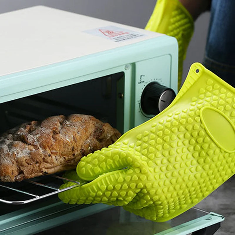 100% Food Grade Heat Resistant BBQ Grill Cooking microwave kitchen Silicone oven Glove