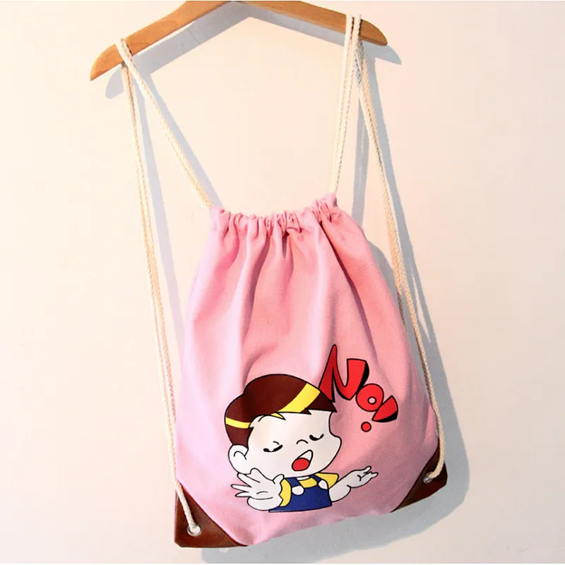 Canvas blank hand-painted drawstring bag,collapsible environmentally-friendly bag drawstring bag
