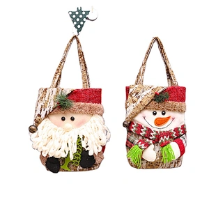 High quality custom Polyester Eco-friendly creative Christmas decoration small gift candy handbags