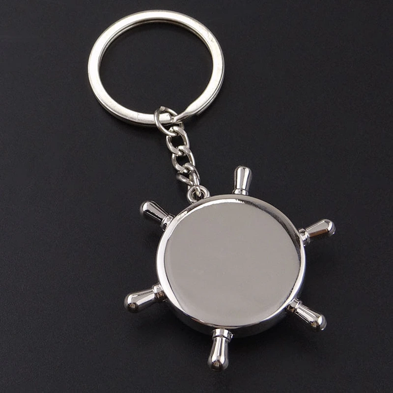 wholesale custom promotional keychains metal compass keychain customized logo  lovely durable star compass pendant  keychains