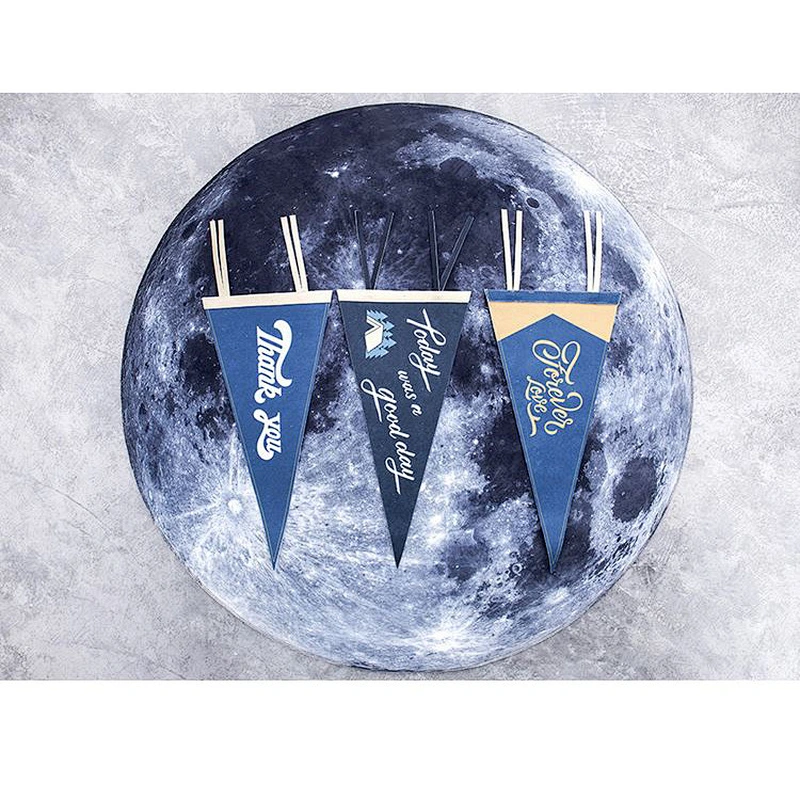 Wholesale Promotional Custom logo Festival Decorative Eco-friendly Recycle Silk screen printing hanging Triangle  felt flag