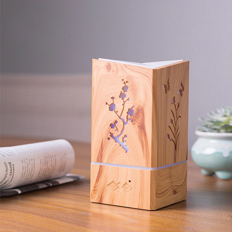 Romantic Night Lamp 200ml wood grain aromatherapy ultrasonic essential oil air humidifier aroma diffuser