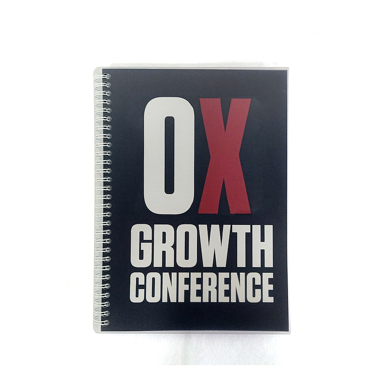 Custom Hot sale  2021 school & office supplies transparent pvc cover a5 spiral Notebook   Writing  Notebook