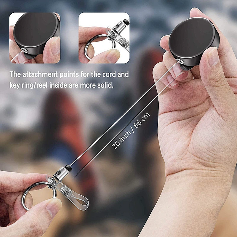 Hot sale retractable custom design multi-use Metal badge  holder Name Card gift promotion  Keychain with Key Ring