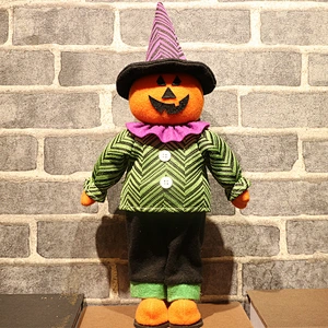 Halloween pumpkin doll window display Hotel decorations pumpkin doll Pumpkin Witch Halloween party display