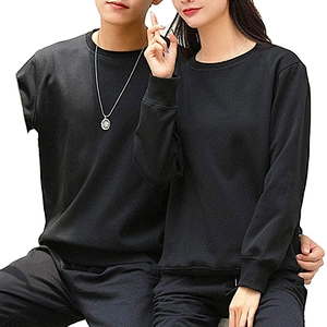 Wholesale fashion spring autumn 100% cotton round neck casual long sleeve sweater Adults unisex for customized logo