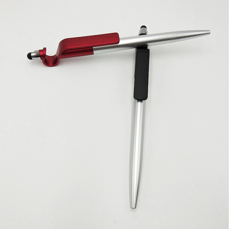 Promotional advertising pen customized logo multi-function touch screen ballpoint pen with mobile phone stand capacitive pen