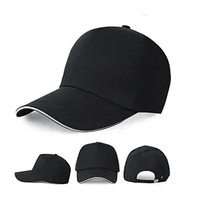 100% Structured 6 Panels custom logo activity baseball caps Breathable sun block snapback hat  brim trucker caps