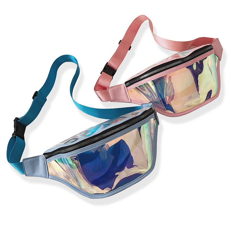 New Multi Function Outdoor Transparent Sheer Laser Running Custom Sport crossbody Waterproof Waist Bag