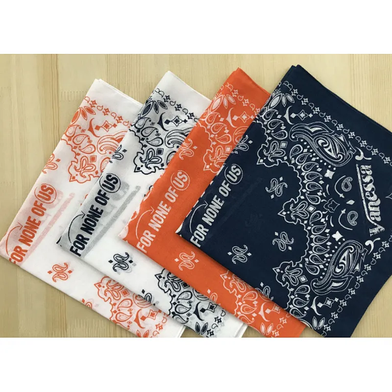 Cotton printed fabric bandana custom made multi-functional  motorcycle western bandana neckerchief head protector