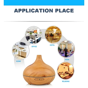 300ml 7 Color LED wood grain oil diffuser aroma essential ultrasonic  aromatherapy aroma diffuser