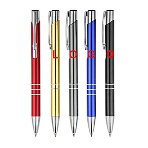 Wholesale aluminum metal promotional stationery office cultural advertising click  ballpoint pen