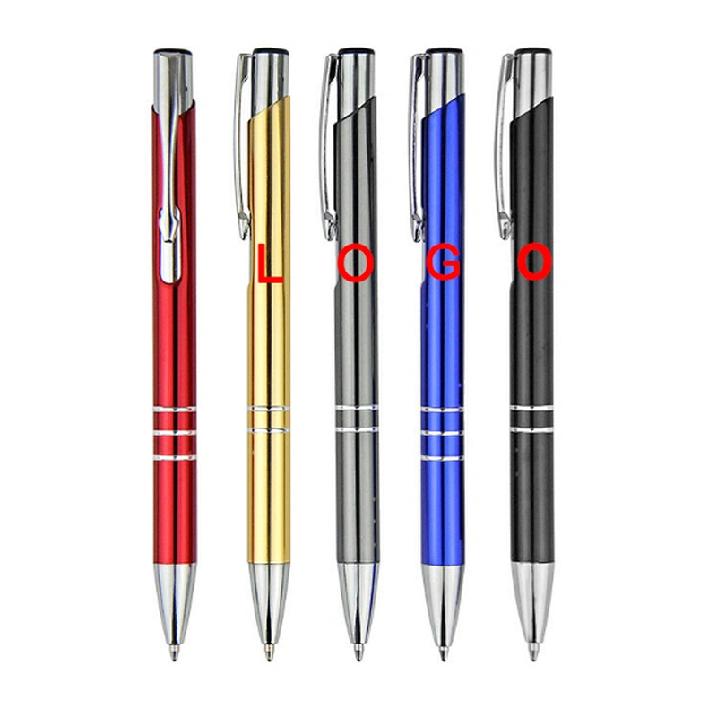 Wholesale aluminum metal promotional stationery office cultural advertising click  ballpoint pen